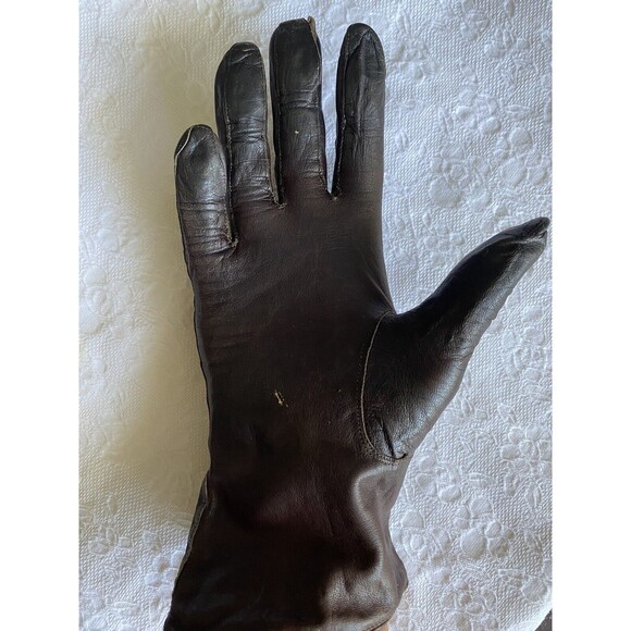 Leather Gloves Vintage Glovers Guild Brown Size 6.5 Made in USA - Picture 4 of 11